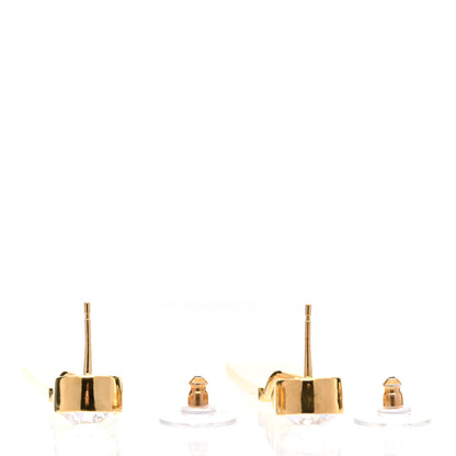 Chanel Crystal Tag Drop Earrings Gold 3 of 5
