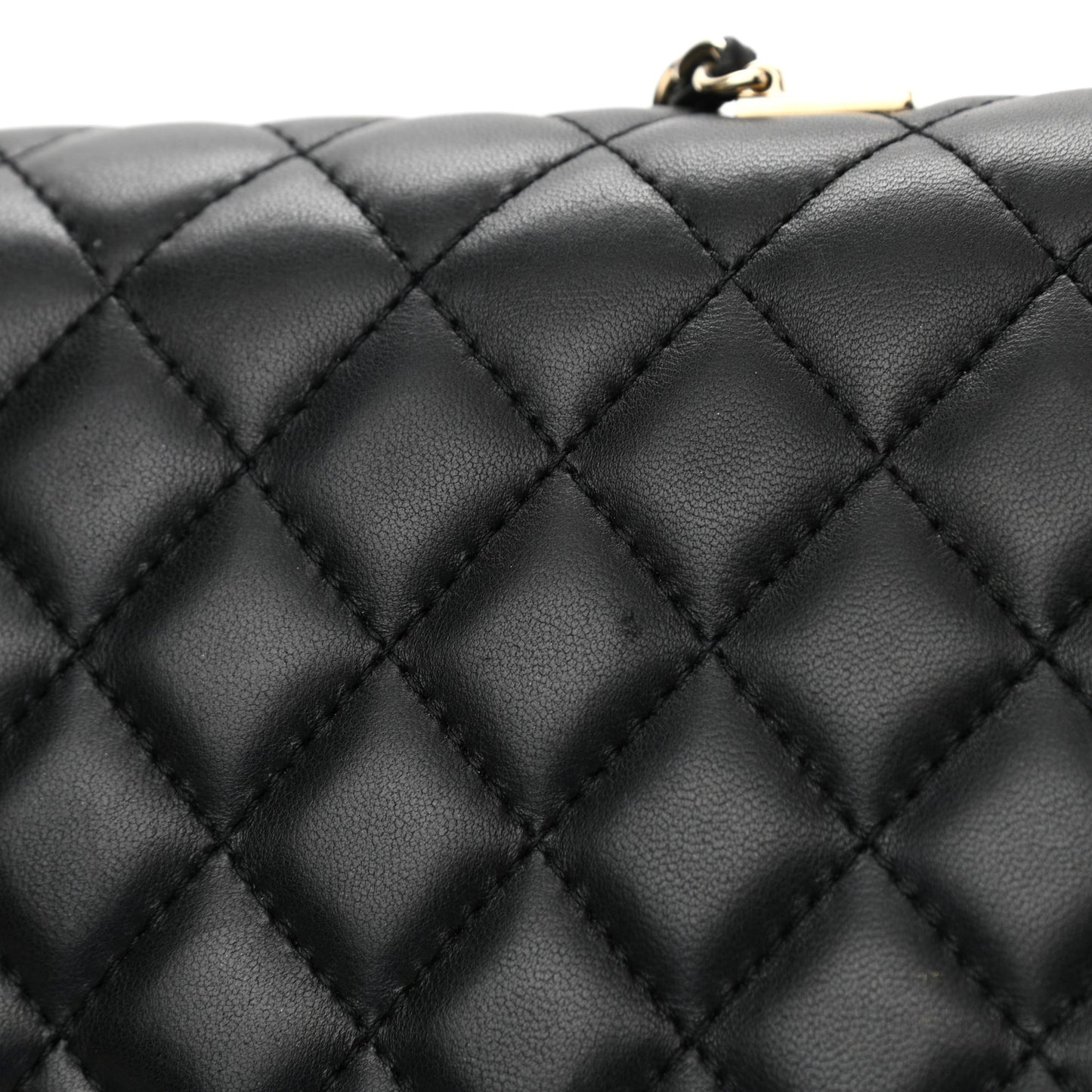Lambskin Quilted Fantasy Pearl Flap Black
