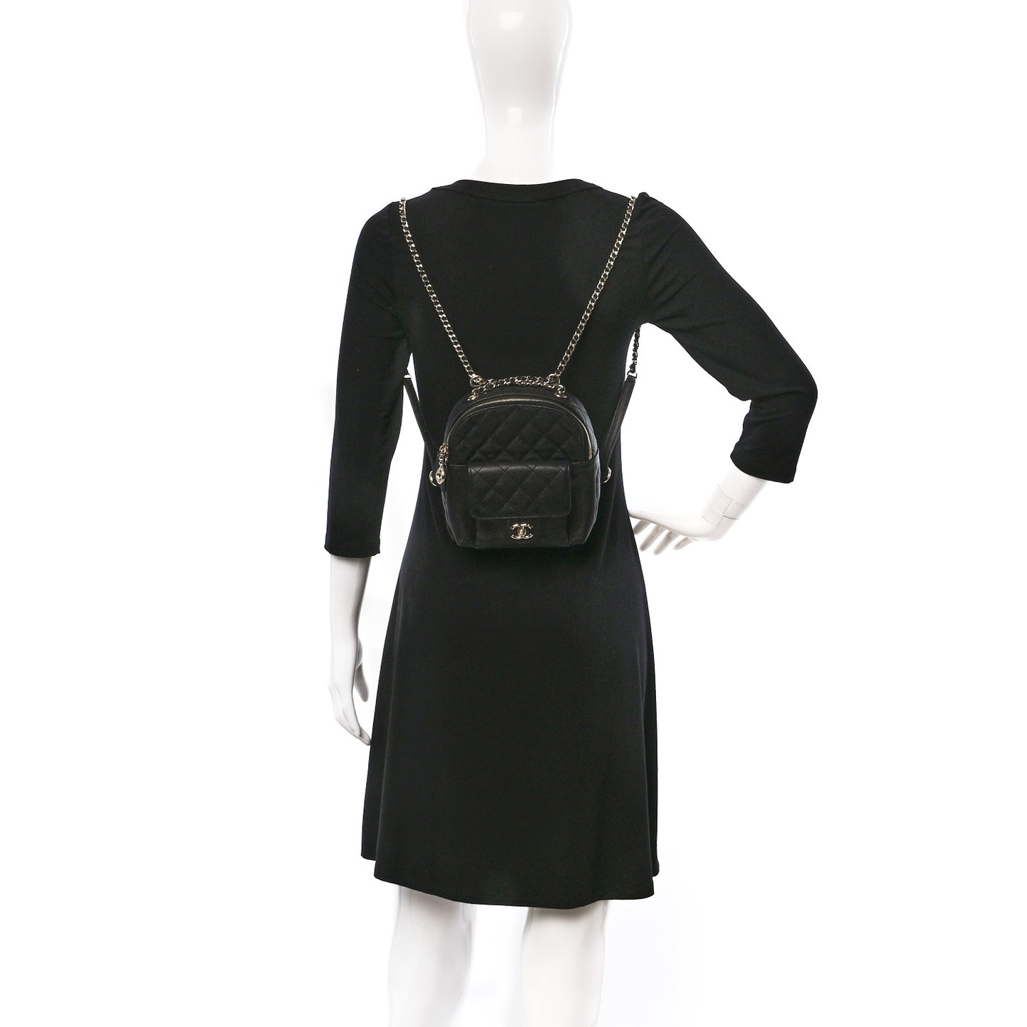 Caviar Quilted Small CC Day Backpack Black