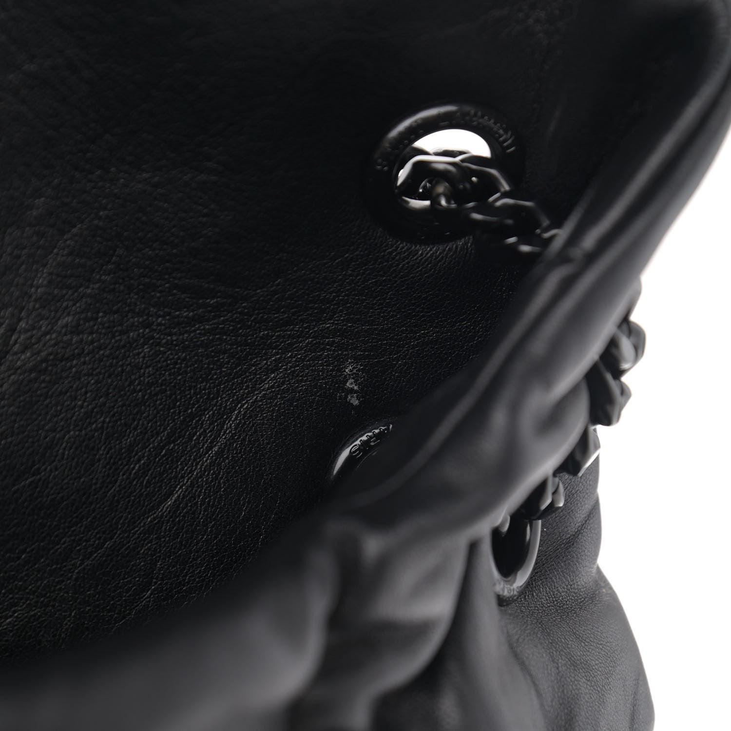 Saint Laurent Calfskin Quilted Medium Loulou Puffer Monogram Chain Satchel Black 12 of 12