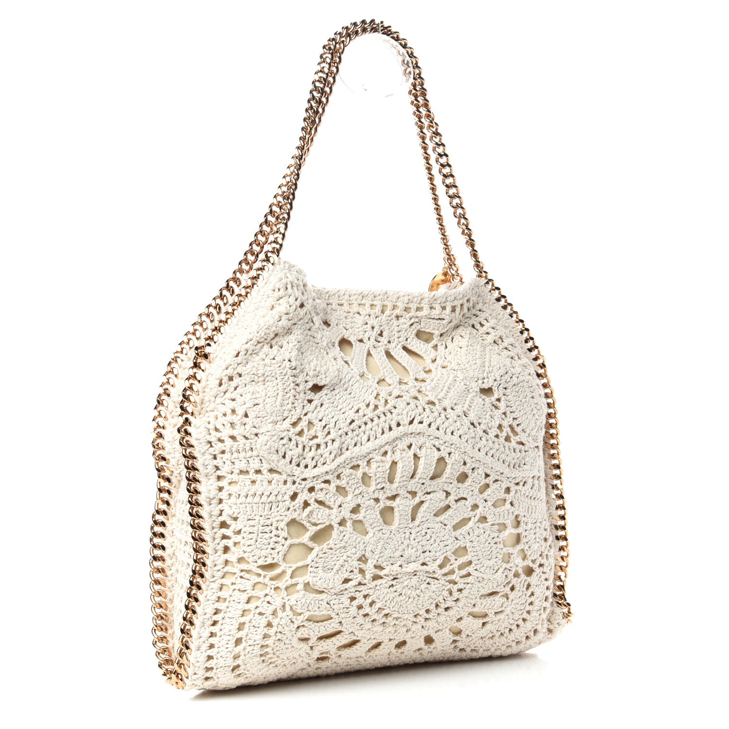 Stella McCartney Cotton Crochet Falabella Ajouree Tote Bag White 3 of 9