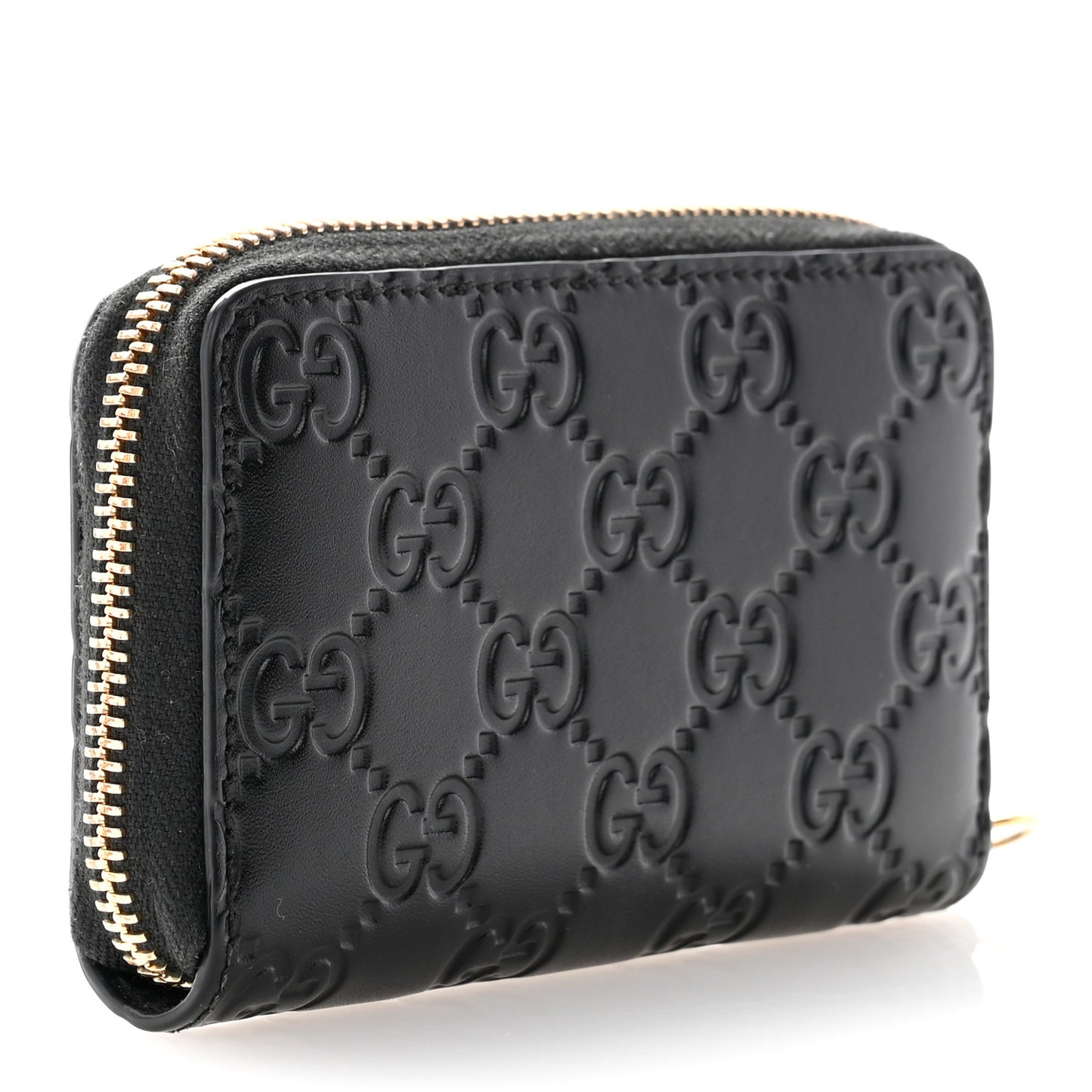 Guccissima Zip Around Card Case Black