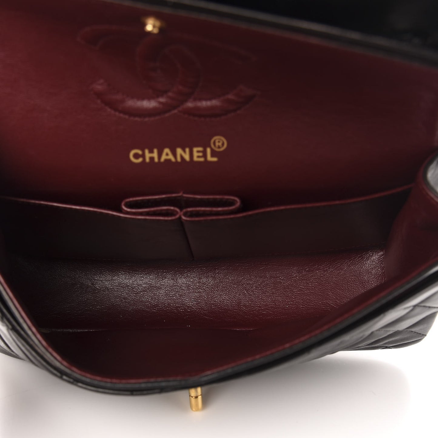 Lambskin Quilted Small Double Flap Black