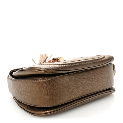 Gucci Metallic Calfskin Medium New Bamboo Top Handle Bag Bronze 5 of 16