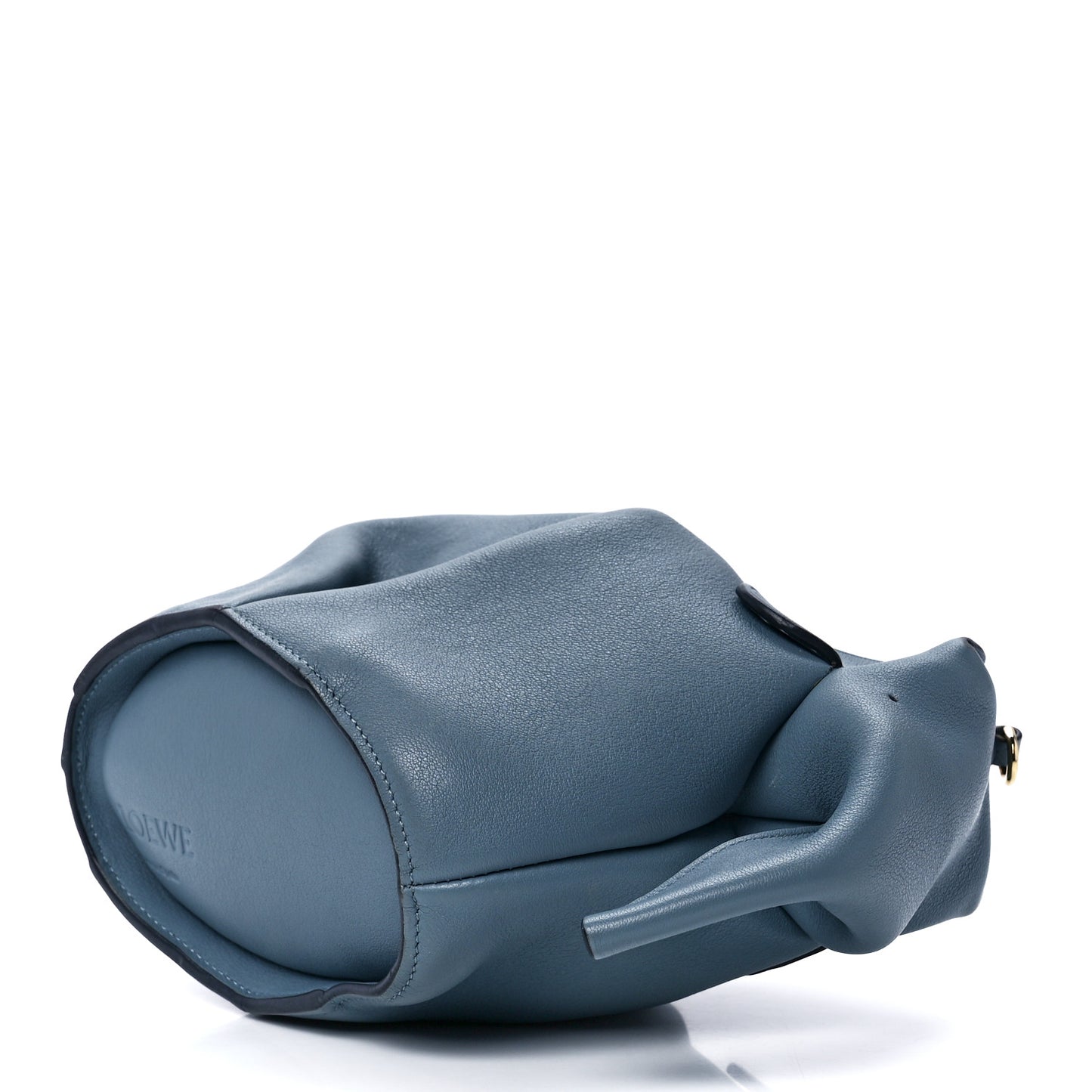 Calfskin Mini Elephant Crossbody Bag Stone Blue