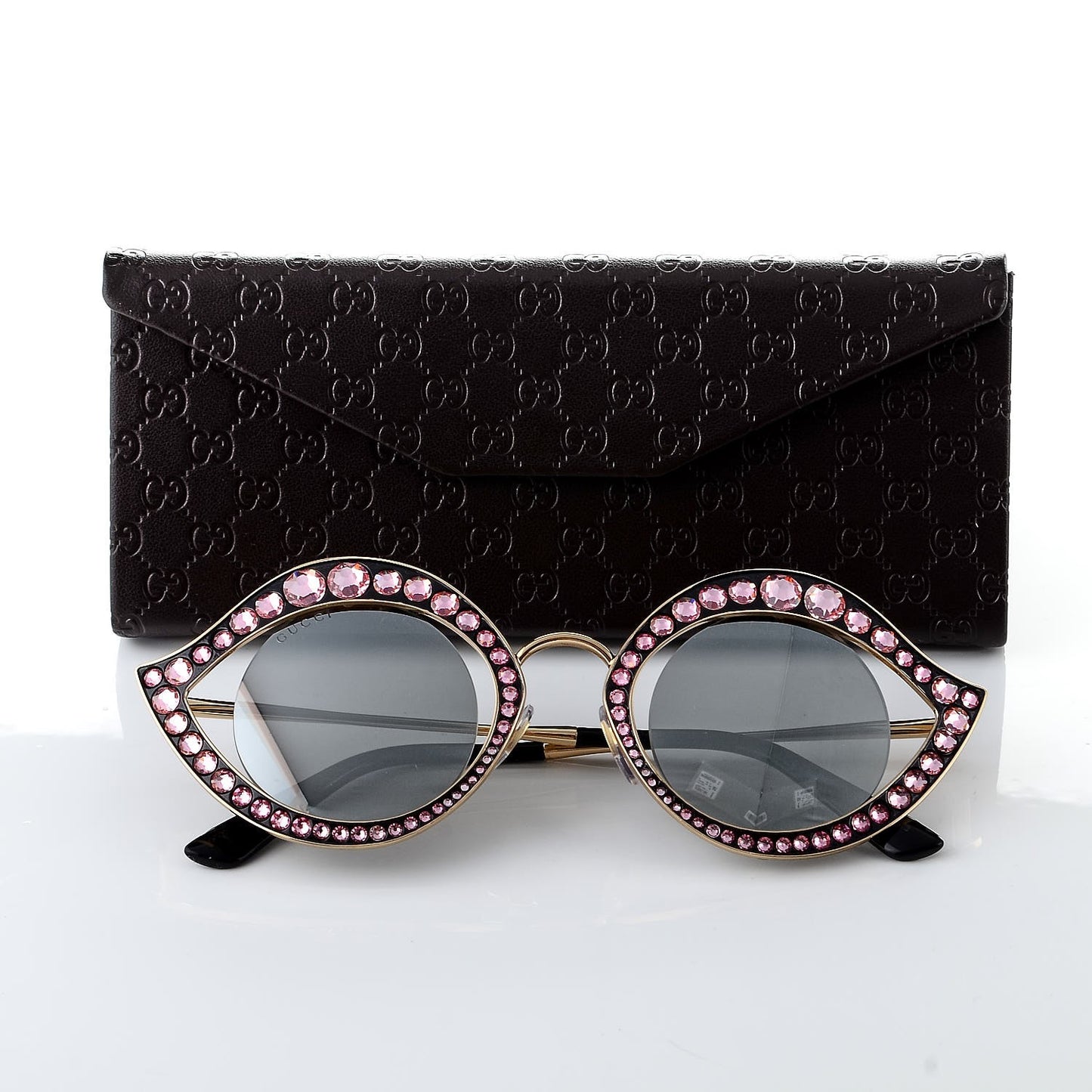 Metal Crystal Cat Eye Sunglasses GG0046/S Light Pink