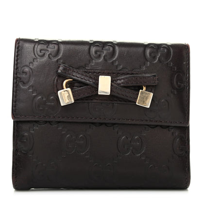 Gucci Guccissima Princy Compact French Flap Wallet Dark Brown 1 of 6