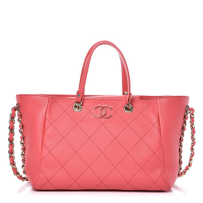 Chanel Bullskin Stitched Small Shopping Tote Pink 1 of 11
