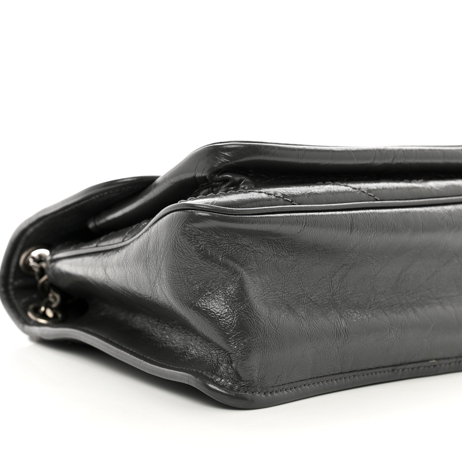 Saint Laurent Crinkled Calfskin Matelasse Monogram Medium Niki Chain Satchel Storm 10 of 10