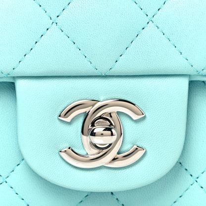 Chanel Lambskin Quilted Mini Rectangular Flap Light Blue 8 of 11