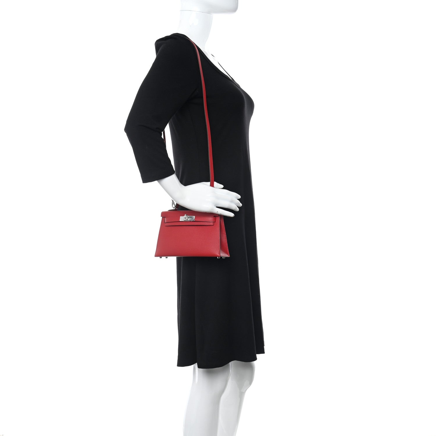 Hermes Epsom Mini Kelly Sellier 20 Rouge Piment 2 of 17