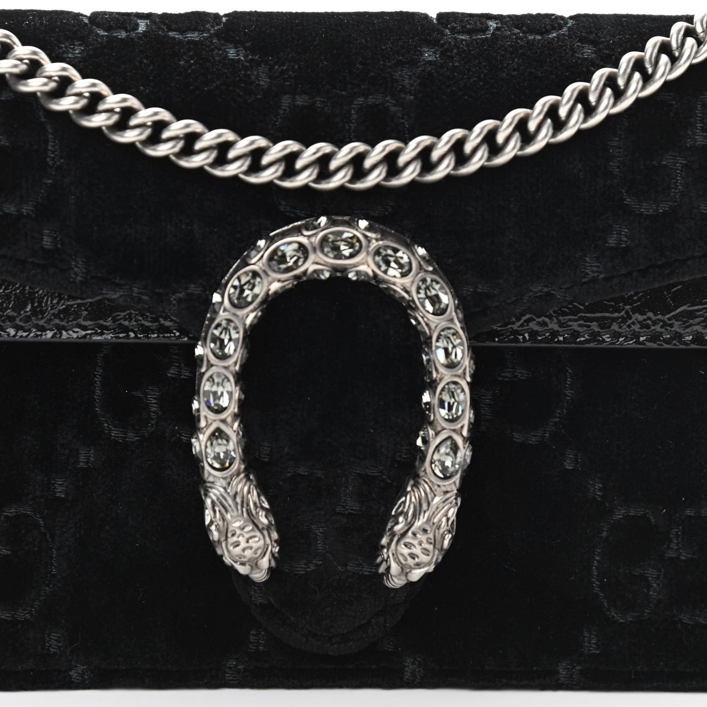 Velvet GG Monogram Super Mini Dionysus Shoulder Bag Black