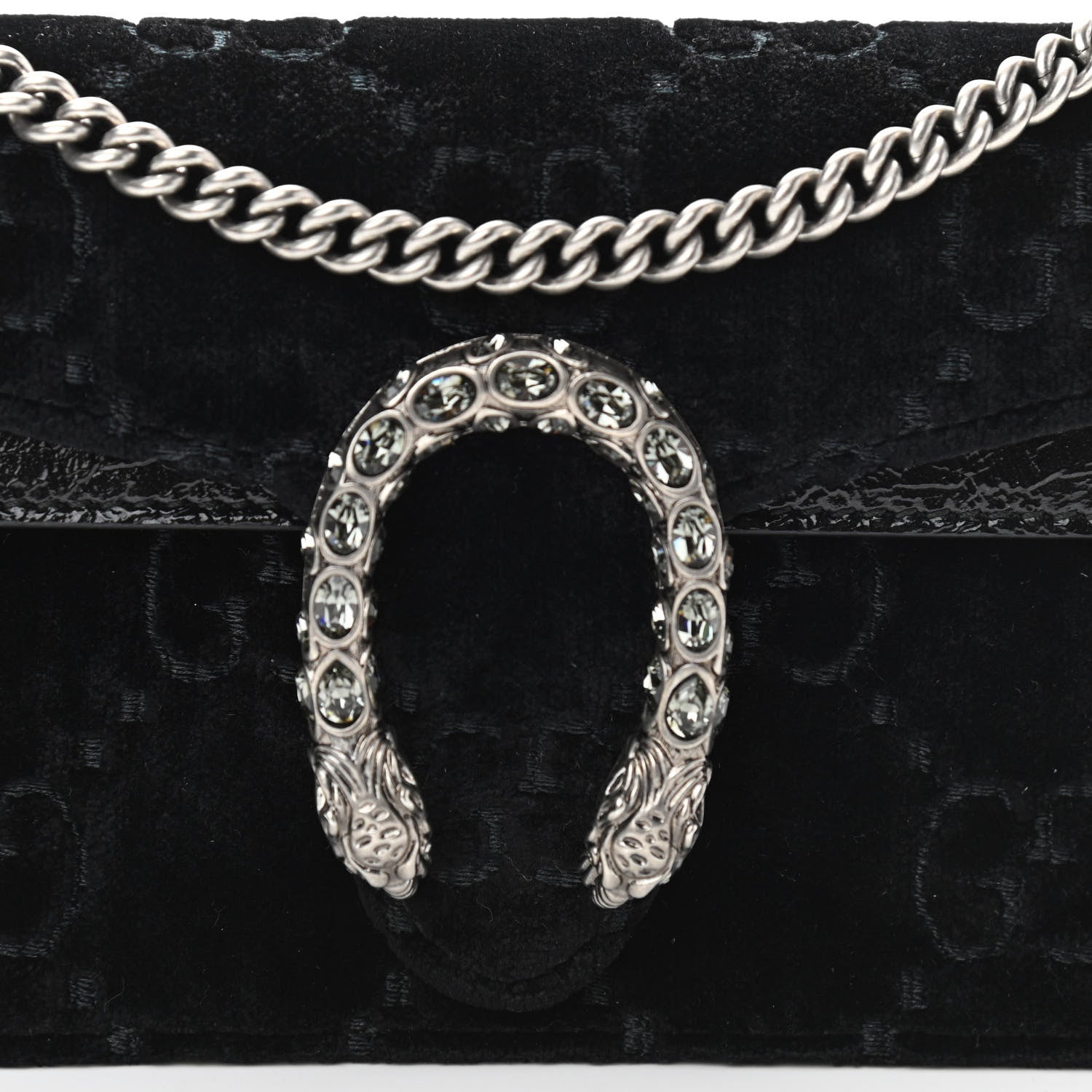 Gucci Velvet GG Monogram Super Mini Dionysus Shoulder Bag Black 8 of 10