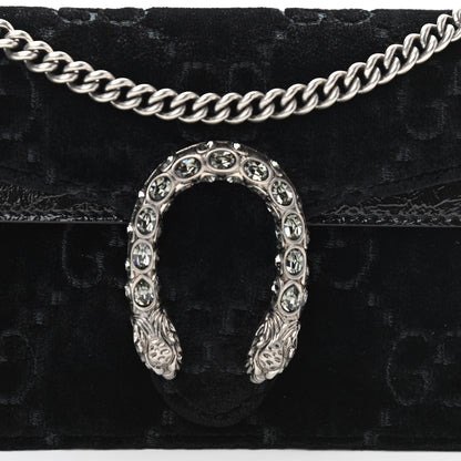 Gucci Velvet GG Monogram Super Mini Dionysus Shoulder Bag Black 8 of 10