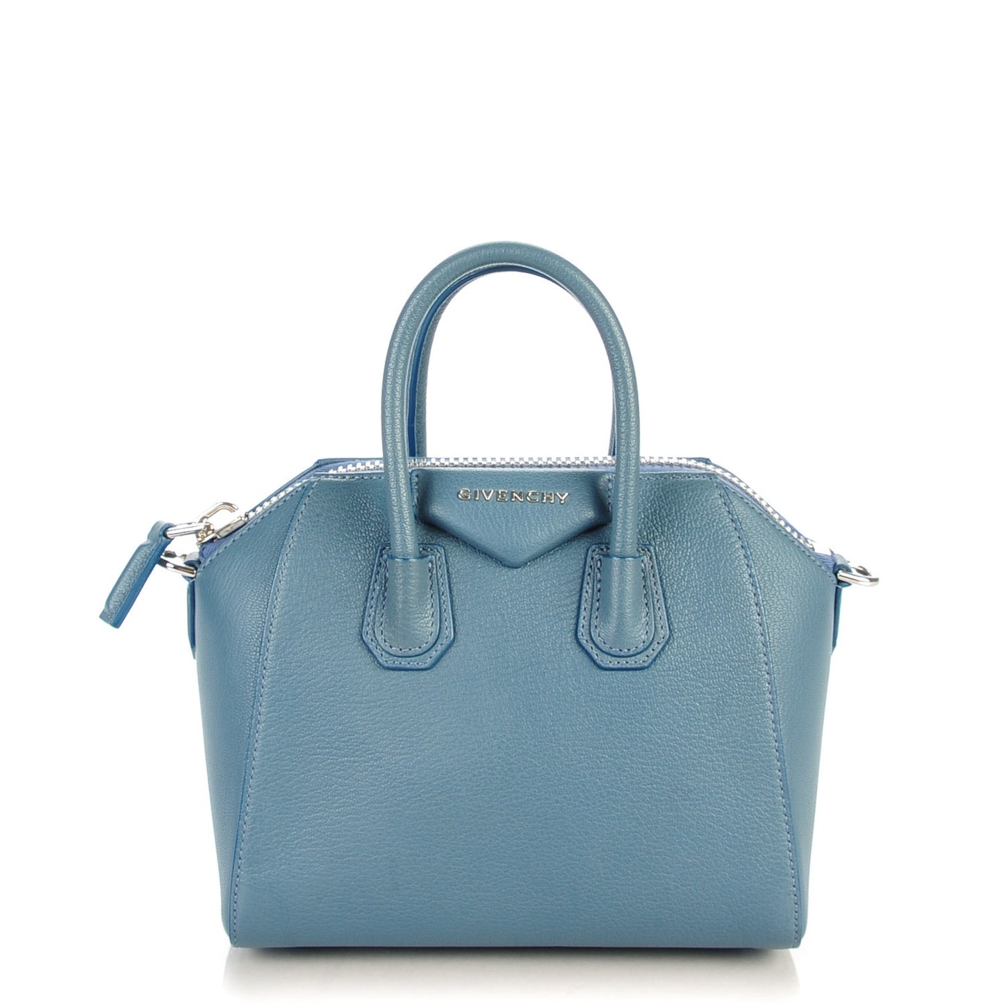 Sugar Goatskin Mini Antigona Mineral Blue