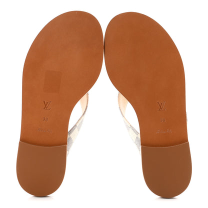 Louis Vuitton Damier Azur Sunny Flat Thong Sandals 38 6 of 9