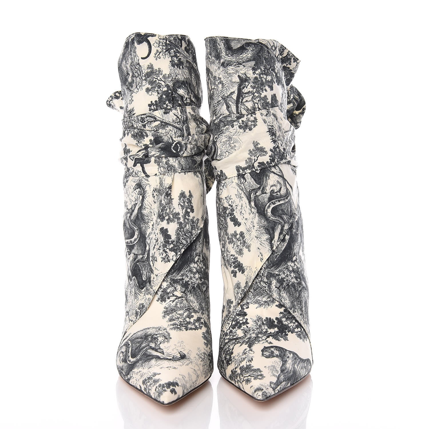Christian Dior Canvas Toile de Jouy Dior Huggy 90mm Ankle Boots 39 Off White Black 2 of 7