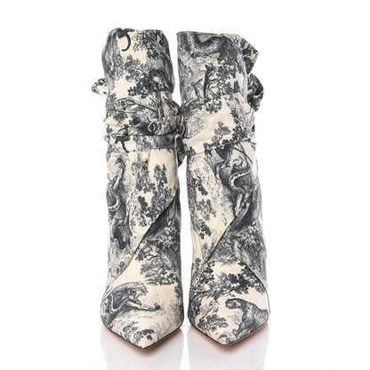 Christian Dior Canvas Toile de Jouy Dior Huggy 90mm Ankle Boots 39 Off White Black 2 of 7