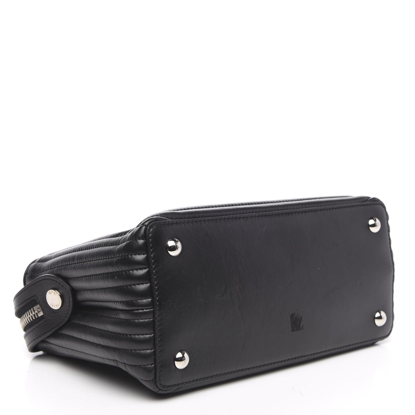 Shiny Nappa Trapuntata Small DotCom Click Chain Satchel Black