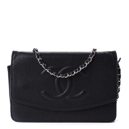 Chanel Caviar Timeless CC Wallet On Chain WOC Black 1 of 14