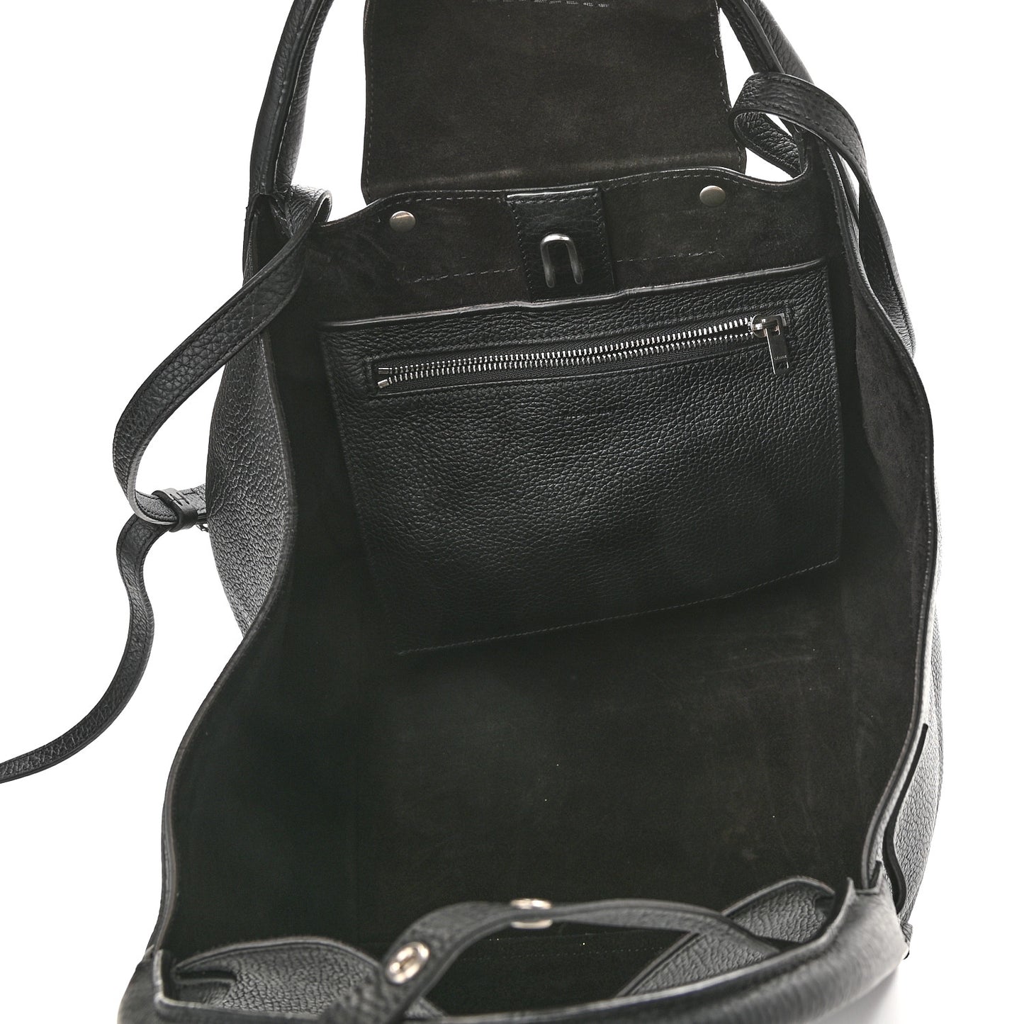 Supple Grained Calfskin Small Big Bag Black