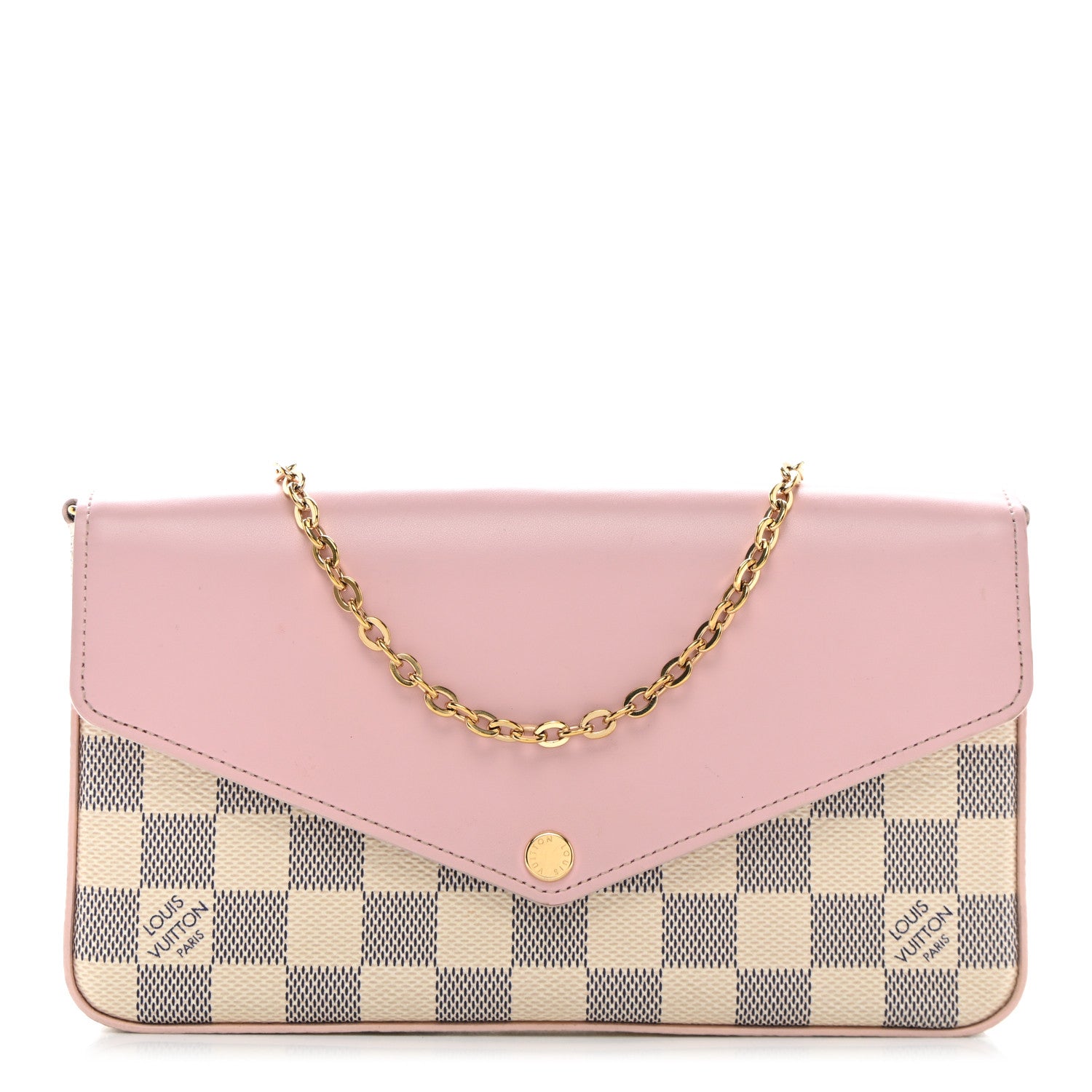 Louis Vuitton Damier Azur Calfskin Pochette Felicie Eau De Rose 1 of 10