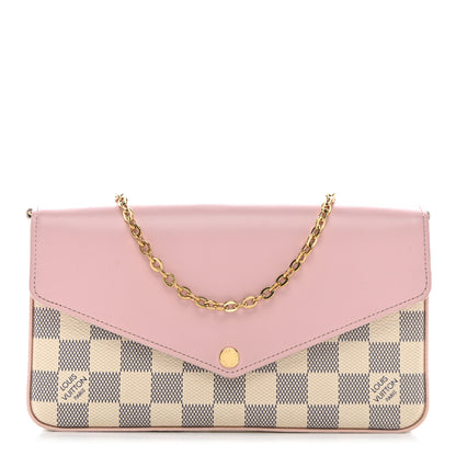 Louis Vuitton Damier Azur Calfskin Pochette Felicie Eau De Rose 1 of 10