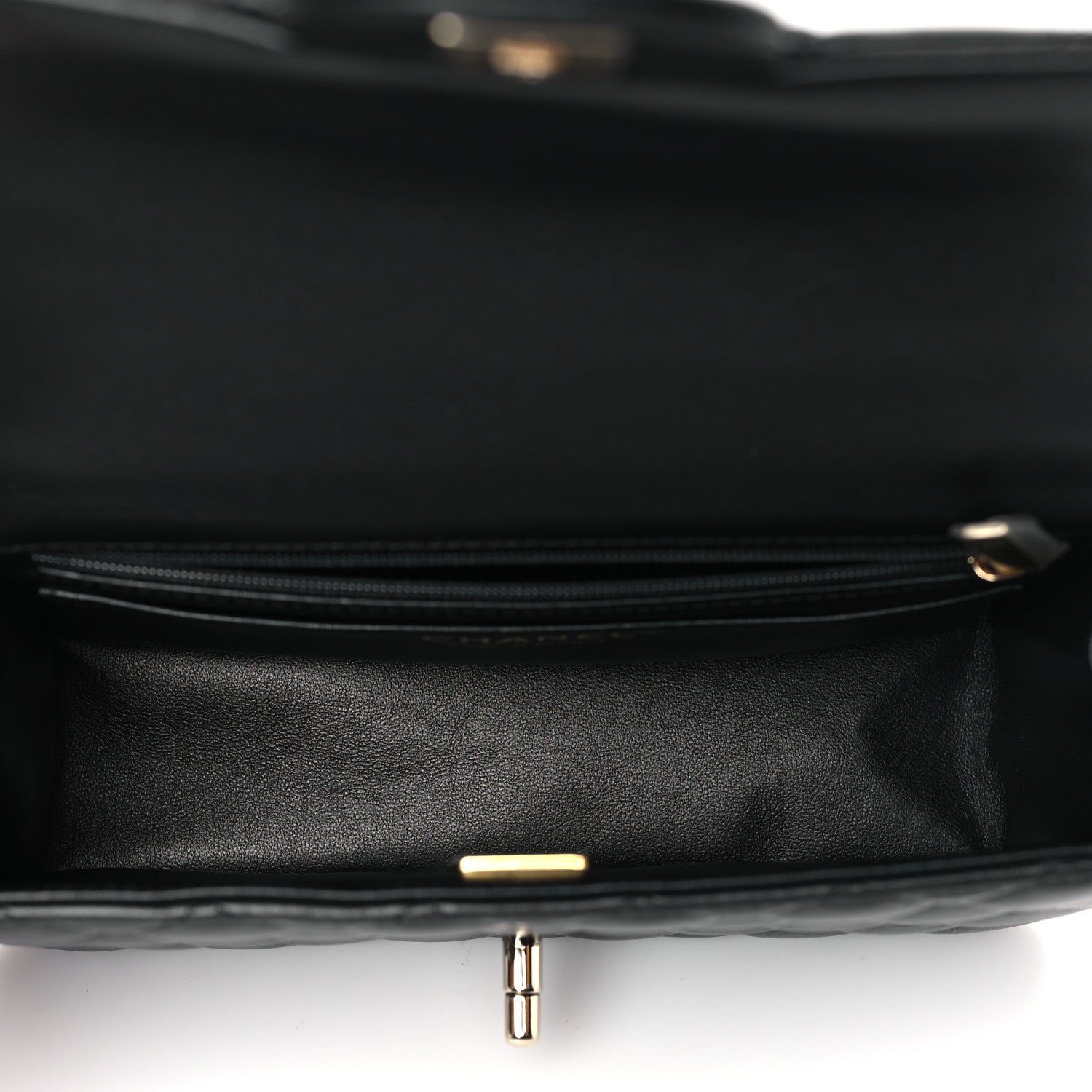 Chanel Lambskin Quilted Mini Top Handle Rectangular Flap Black 5 of 10