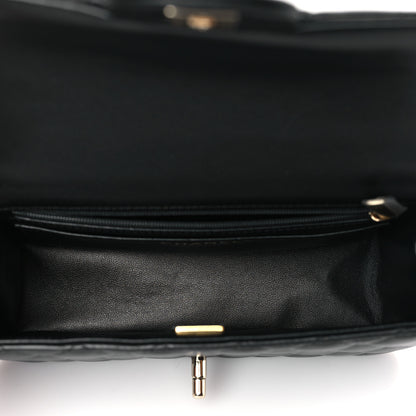 Chanel Lambskin Quilted Mini Top Handle Rectangular Flap Black 5 of 10