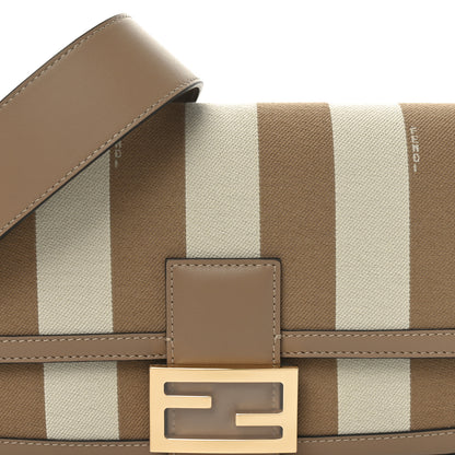 Fendi Canvas Pequin Striped Baguette Beige Sand 8 of 10