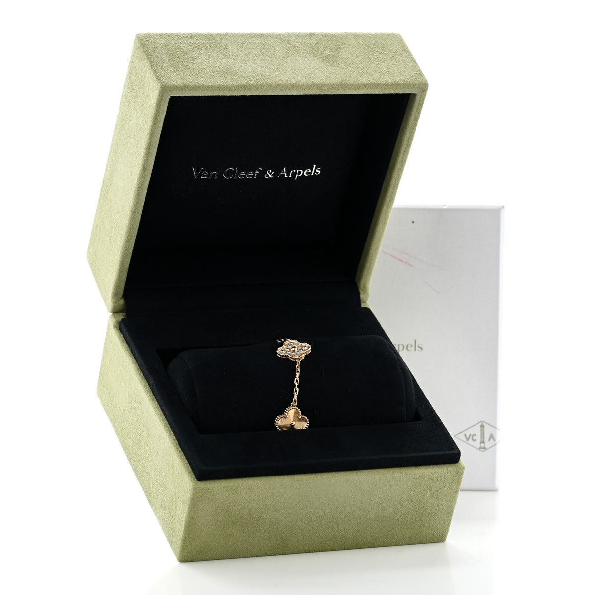 Van Cleef & Arpels 18K Yellow Gold Diamond 5 Motifs Guilloche Vintage Alhambra Bracelet 5 of 5