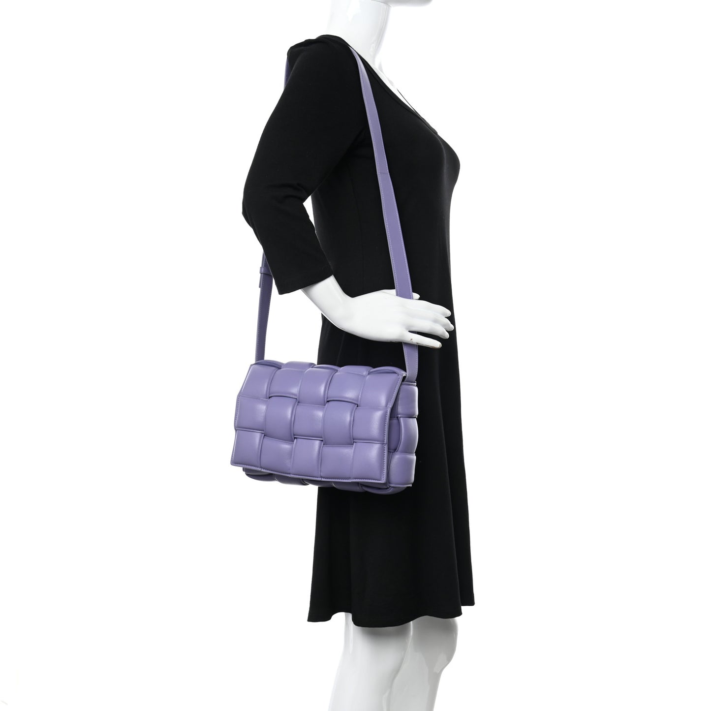 Nappa Maxi Intreccio Padded Cassette Crossbody Bag Lavender