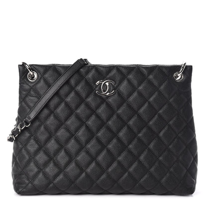 Chanel Caviar Quilted Large CC Shopping Tote Black 1 of 12