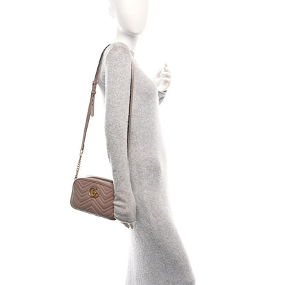 Gucci Calfskin Matelasse Small GG Marmont Chain Shoulder Bag Porcelain Rose 2 of 10