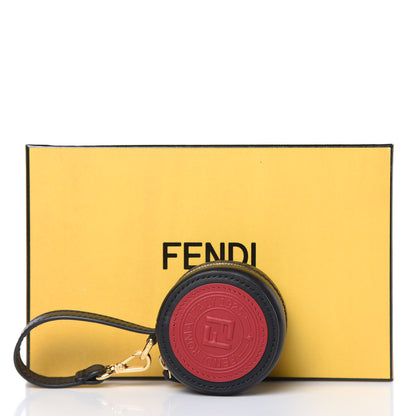 Fendi Vitello Century Nylon Bi-Color Stamp Patch Help Bag Charm Black Fragola 8 of 8