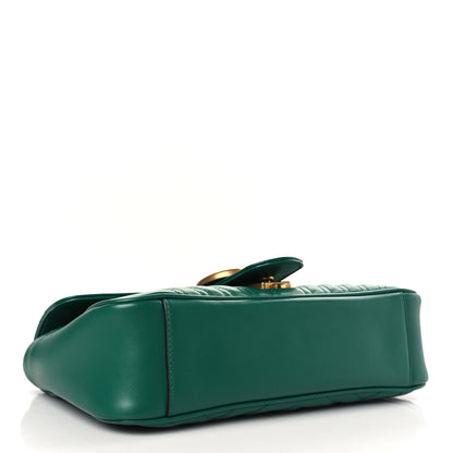 Gucci Calfskin Matelasse Small GG Marmont Shoulder Bag Emerald Green 4 of 9