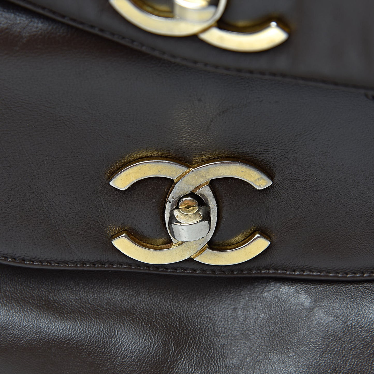Lambskin Quilted Backpack Brown