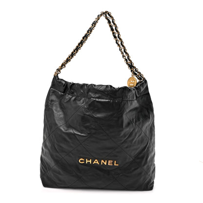 Chanel Shiny Calfskin Quilted Chanel 22 Black 1 of 10