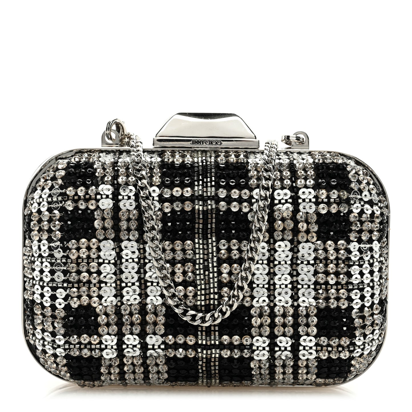 Sequins Micro Cloud Clutch Black Silver