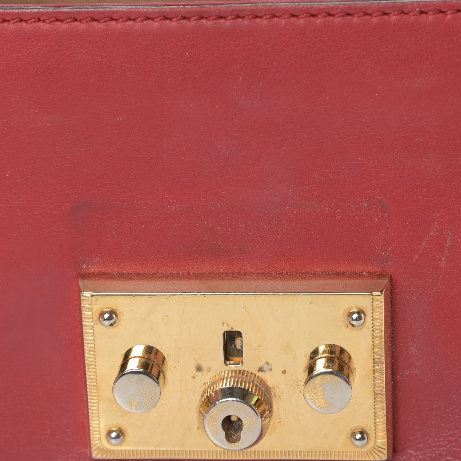 Gucci Calfskin Small Padlock Shoulder Bag Hibiscus Red 9 of 21