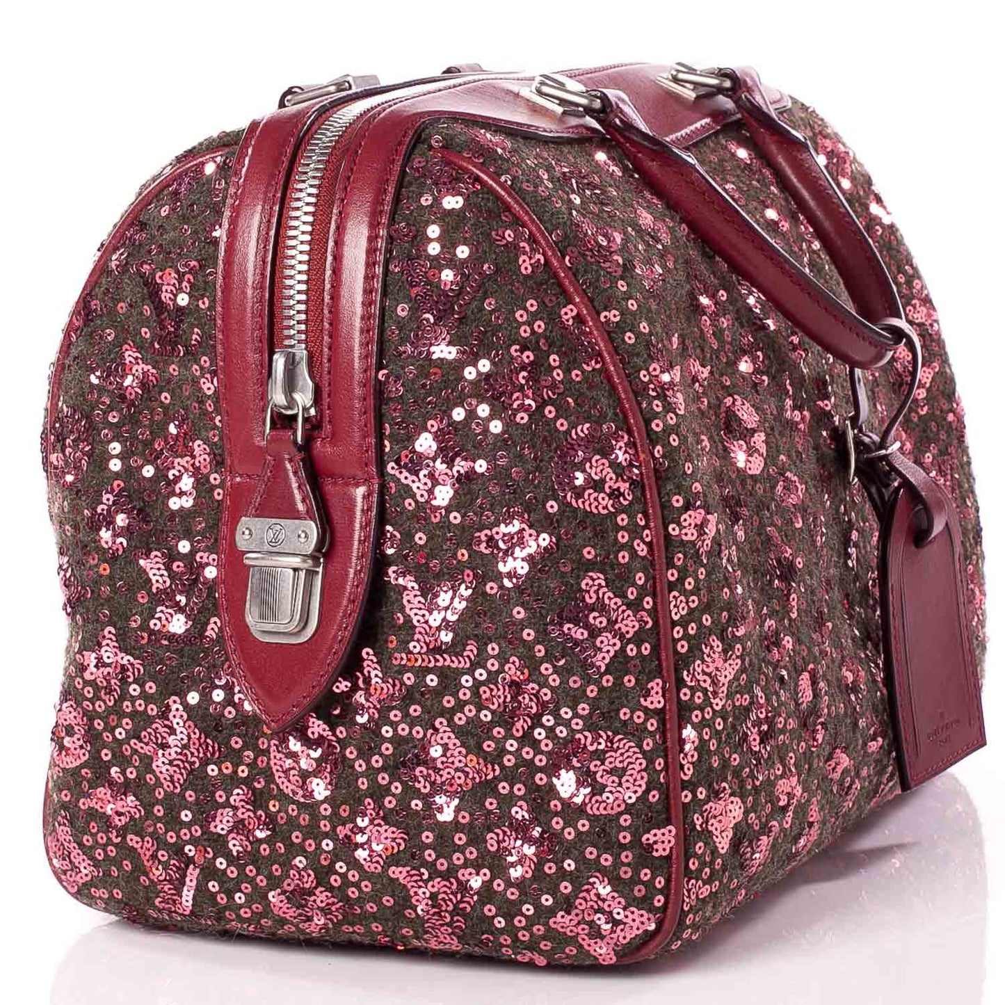 Sequin Monogram Sunshine Express Speedy Burgundy