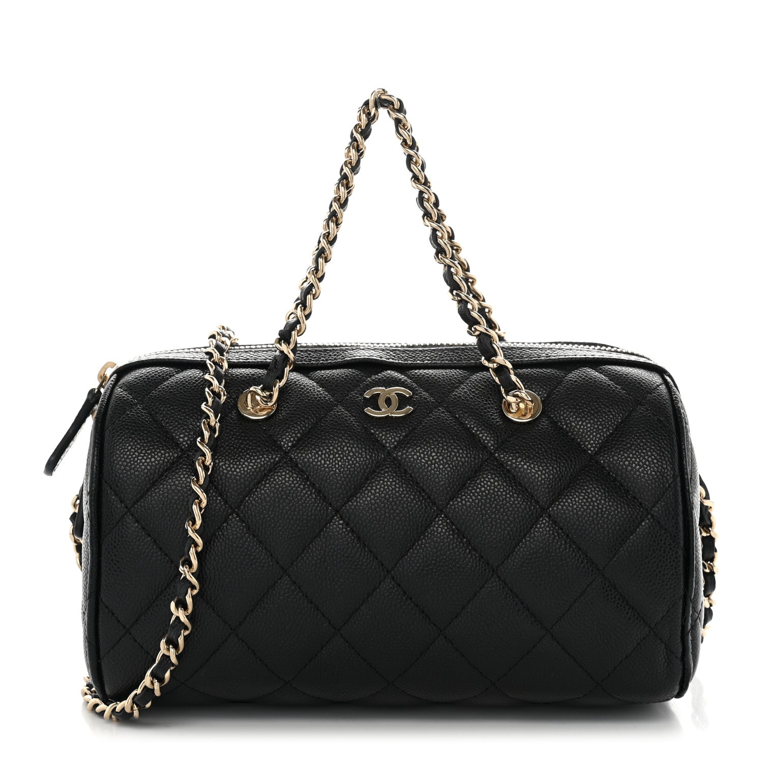 Chanel Caviar Quilted Barrel Clutch With Chain Black 1 of 11