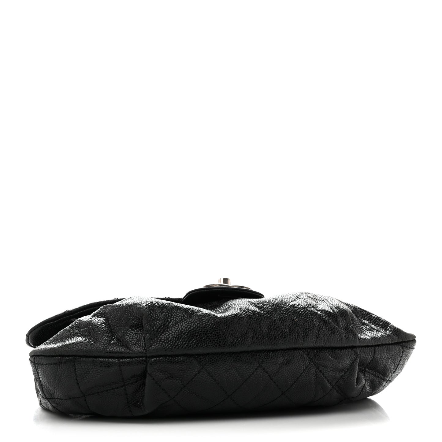 Caviar Quilted Medium Elastic Flap Black