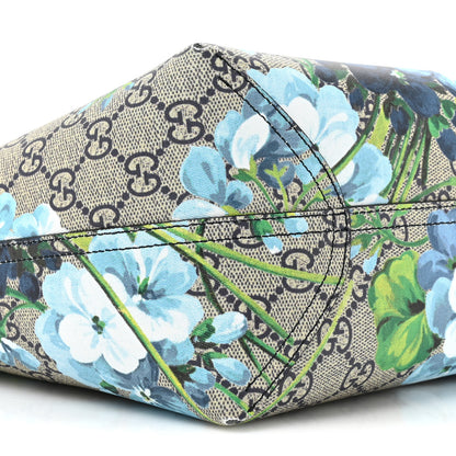 Gucci GG Supreme Monogram Blooms Medium Reversible Tote Beige Blue Navy 14 of 22