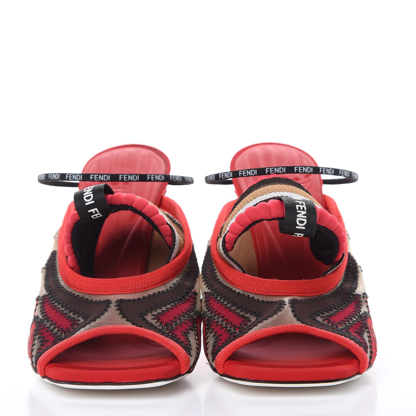 Technical Mesh FFreedom Patchwork 105 Peep Toe Sandals 36 Red