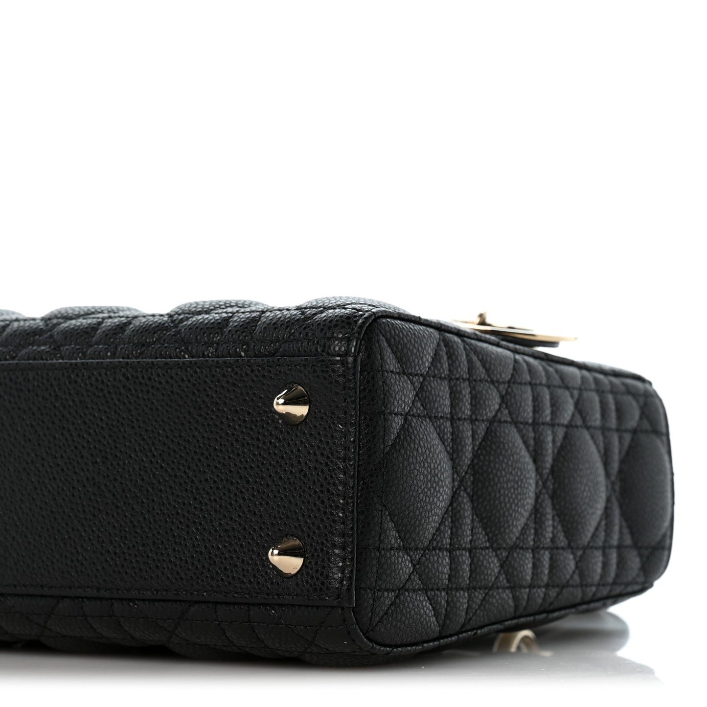 Grained Calfskin Cannage Small Lady Dior Black