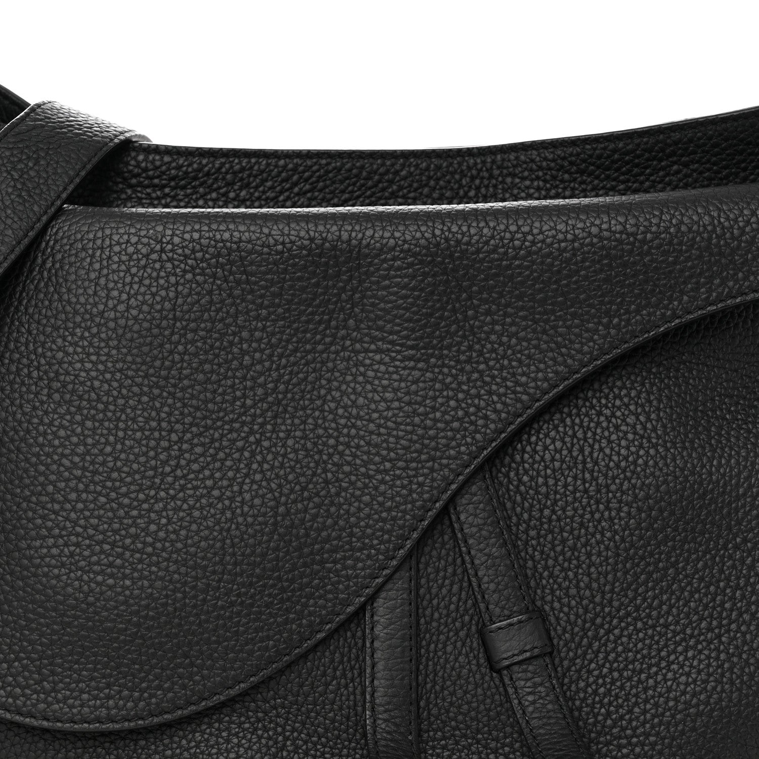 Christian Dior Grained Calfskin Saddle Soft Bag Black 7 of 9