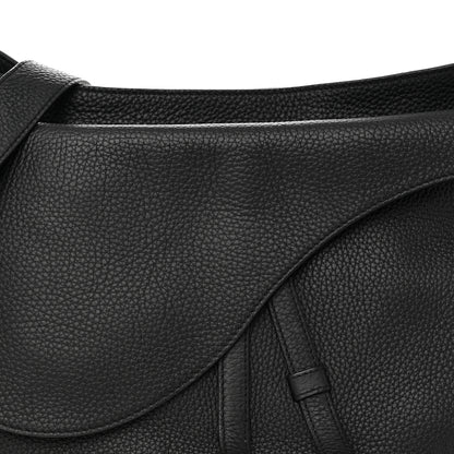 Christian Dior Grained Calfskin Saddle Soft Bag Black 7 of 9