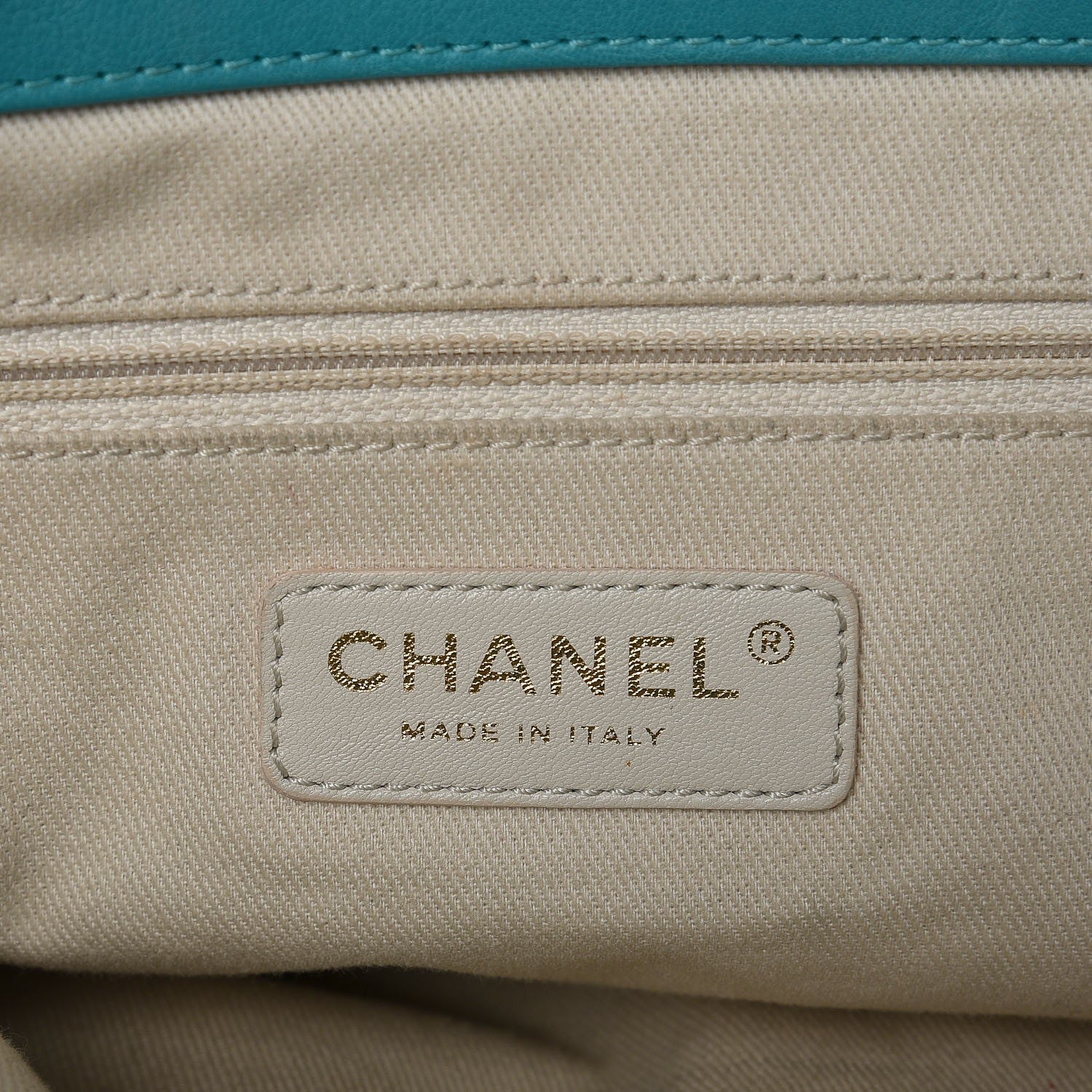 Chanel Calfskin Large Retro Girl Shopping Tote Turquoise 7 of 21