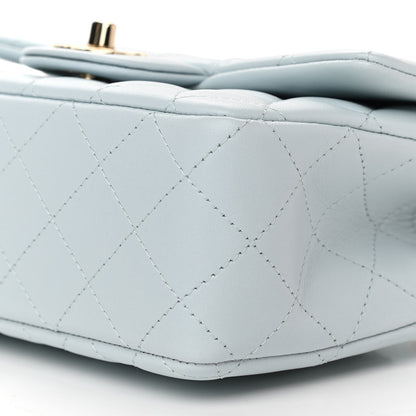Chanel Lambskin Quilted Mini Top Handle Rectangular Flap Light Blue 9 of 11